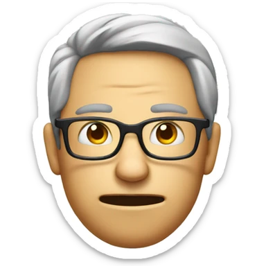 Nerd face emoji but frowning sticker