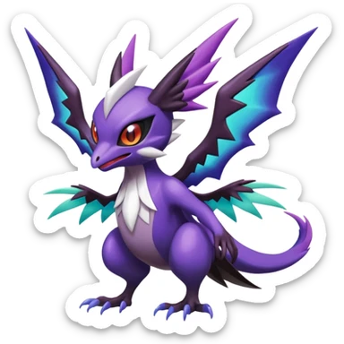 Shiny Noibat-Noivern-Silvally-Fakémon-hybrid-creature (full body)  sticker