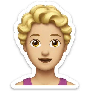 woman with short curly blonde hair running  sticker