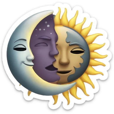 Sun and moon sticker