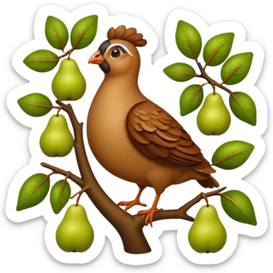 Partridge in a pear tree sticker