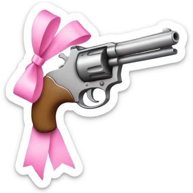 Gun with pink bow  sticker
