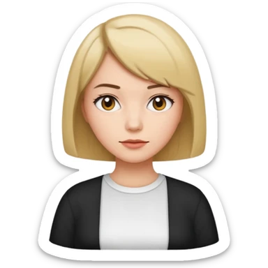 Woman with bob cut sticker