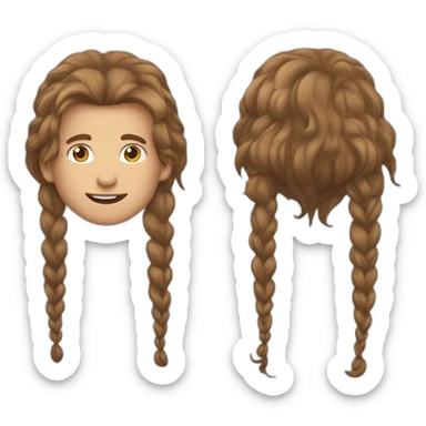 braunhaariger mann mit langen braunen haaren sticker