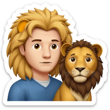 A man wanting to buy a lion. sticker