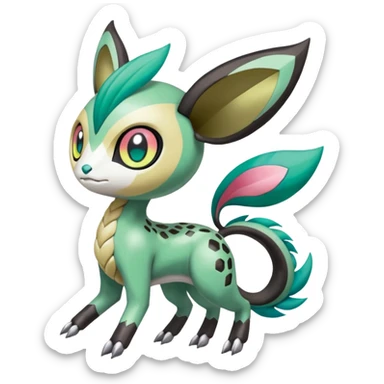 Meloetta-Vernid-Trico-Fionbri-Pokémon-Digimon-Fakémon-fusion-hybrid-creature sticker