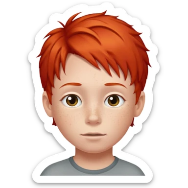 red hair kid sticker