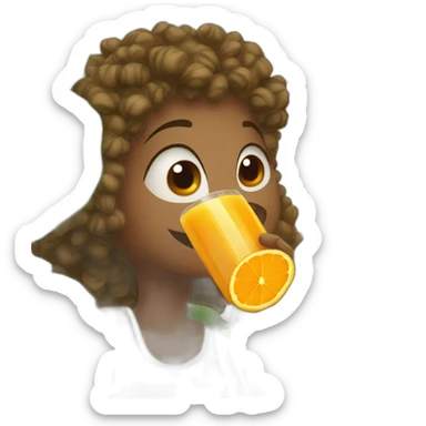 Africain qui boit du jus d'orange sticker