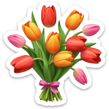 bouquet of tulips  sticker