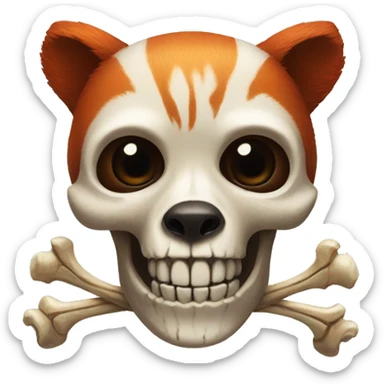 red panda skeleton skull bones sticker