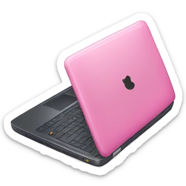 Pink laptop open  sticker