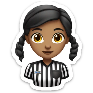 White Girl with black hair girl as referee  sticker