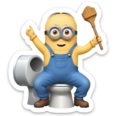 A minion pooping  sticker
