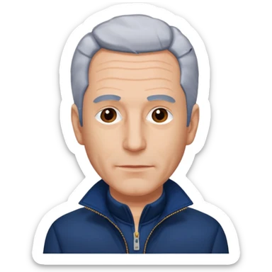 Jeffery Epstein with dark blue jacket  sticker
