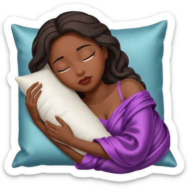 sleeping beauty black girl with a silk pillow sticker
