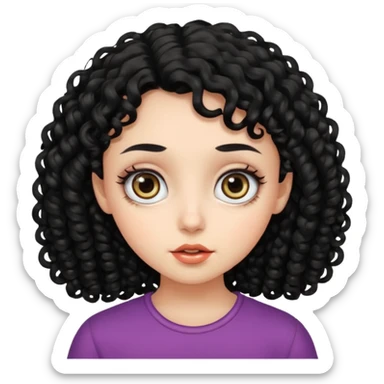 Menina de cabelo cacheado preto e grande  sticker