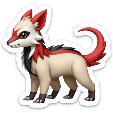 Shiny Brown Red Black Grey White Beige Linoone-Absol-Trico-Hybrid (Full body) sticker