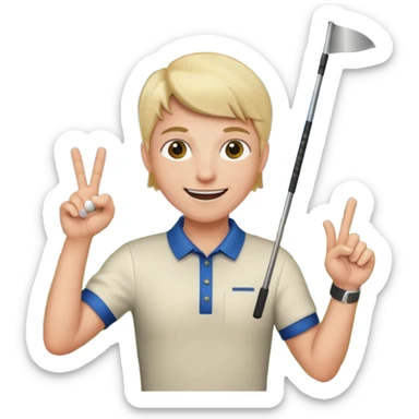 Fingerguns shooting a golf hole sticker