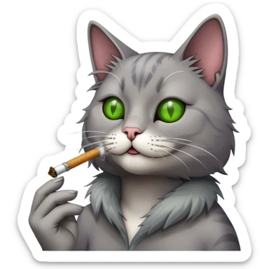 Cat smoking Marijuana sticker