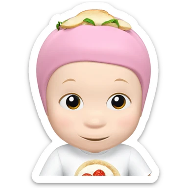 happy girl with food sticker