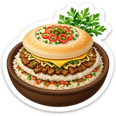 rice topped with döner sticker