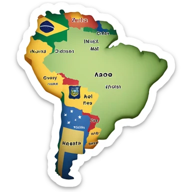 South America map sticker