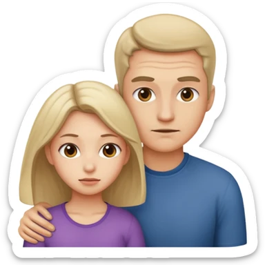 man bent over with girl behind sticker