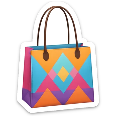aesthetic shopping bag with pattern sticker