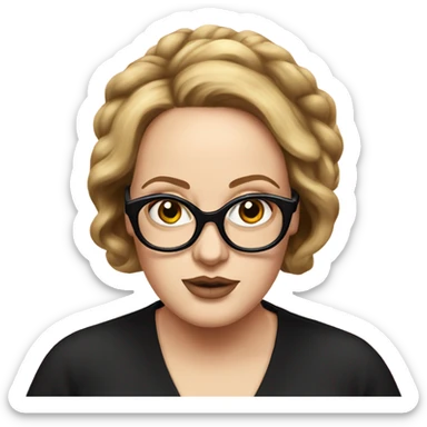 Adele with glasses hyper realistic  sticker