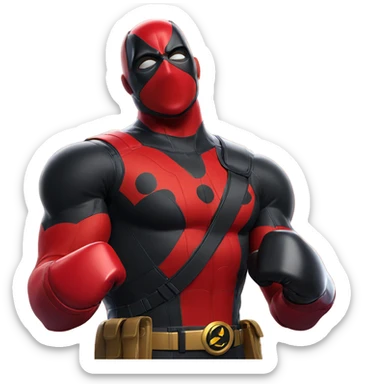 superhero in bodysuit with gloves sticker