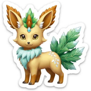 Vulpix-Amaura-Leafeon-Fakémon-Digimon-fusion (full body) sticker