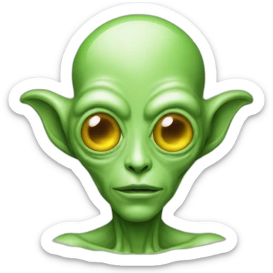 Alien combined with man with a boggle sticker