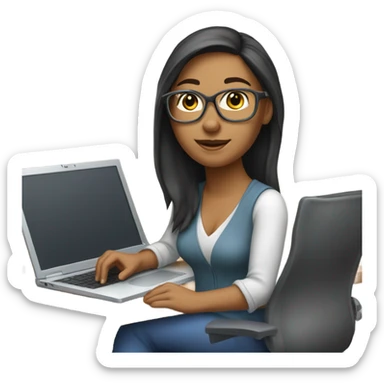 Computer science woman lighter skin   sticker