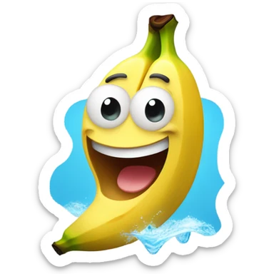 Happy banana in speedo sticker