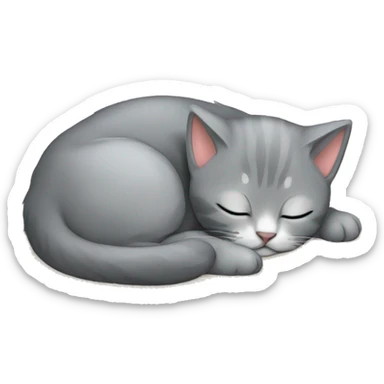 grey kitten sleeping, carpet  sticker
