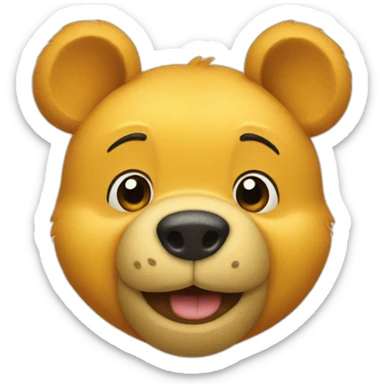 Pooh bear head sticker