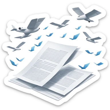 documents in the air sticker