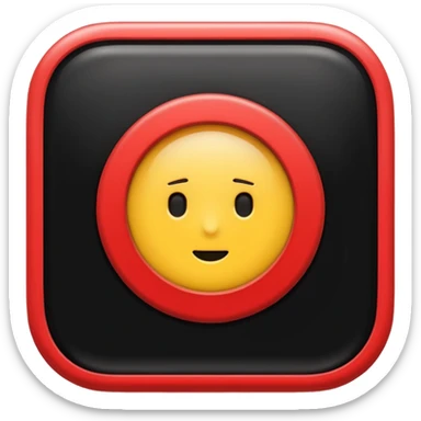 A black and red rectangle with a medium-sized yellow circle in the middle sticker