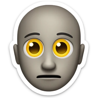 Normal yellow face emoji with a side eye sticker
