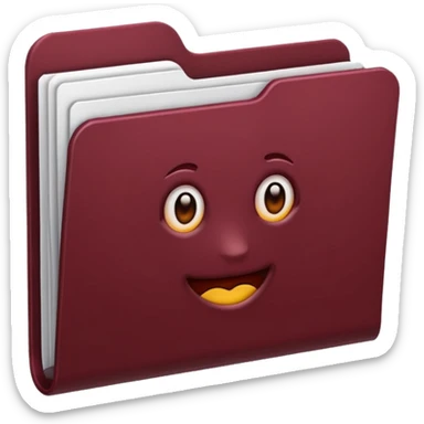 create a dark maroon folder emoji animated and simple sticker