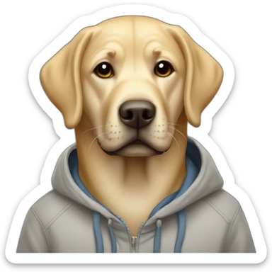 Labrador traveler in a hoodie sticker