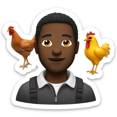a black man with a chicken  sticker