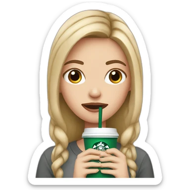white girl holding starbucks stressed anxious sticker
