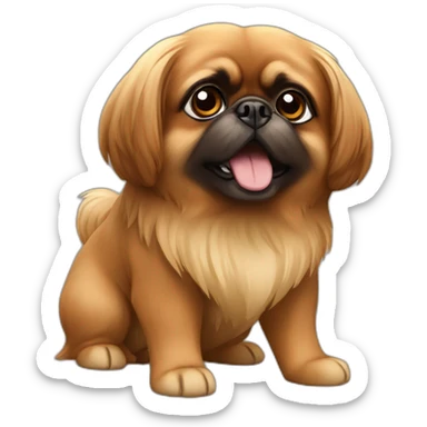 Brown Pekingese dog sticker