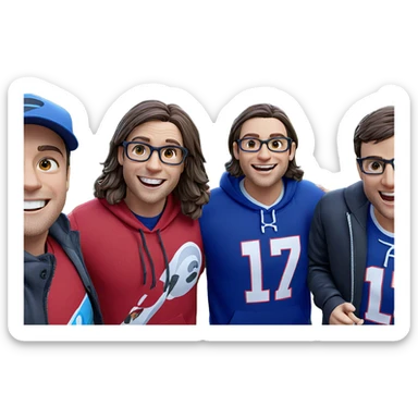 boys having fun outdoors sticker