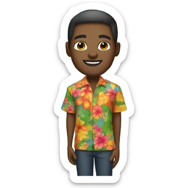 Black man in hawaiian shirt sticker
