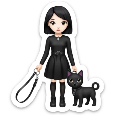 Homme 4 pattes fille Gothique derrière qui le tien en laisse  sticker