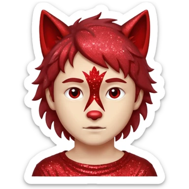 glitter red wolf boy apex predator sticker