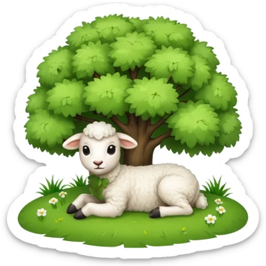 Lamb under tree sticker