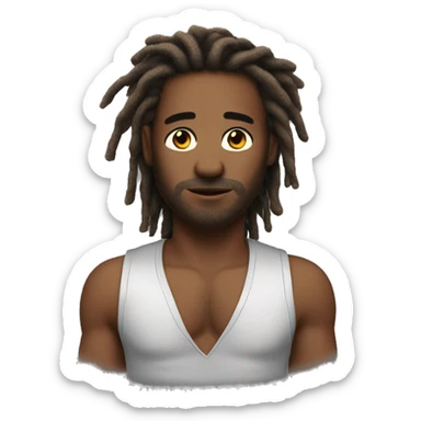 Chest Hair guy with dreads  sticker